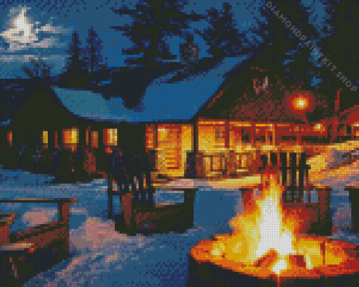 Winter Cottage Diamond Painting