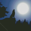 Wolf With Moon Diamond Painting