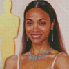 Zoe Saldana Smiling Diamond Painting