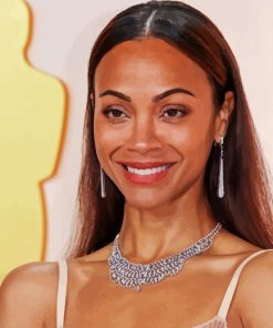 Zoe Saldana Smiling Diamond Painting