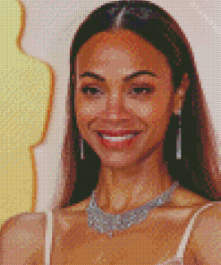 Zoe Saldana Smiling Diamond Painting