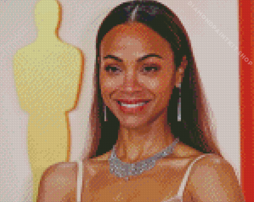 Zoe Saldana Smiling Diamond Painting