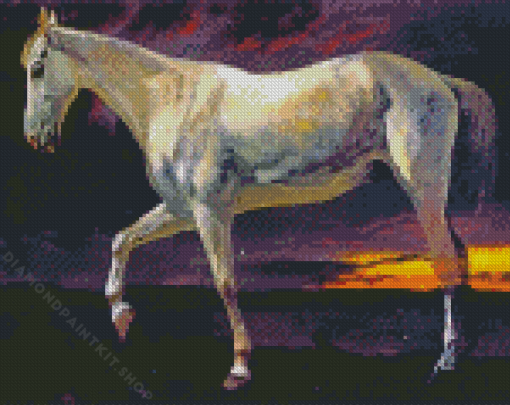 Bierstadt White Horse Diamond Painting