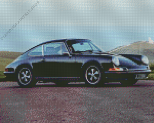 Black Old Porsche Diamond Painting