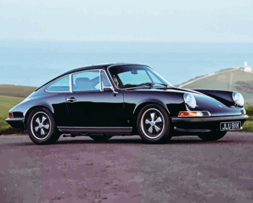 Black Old Porsche Diamond Painting