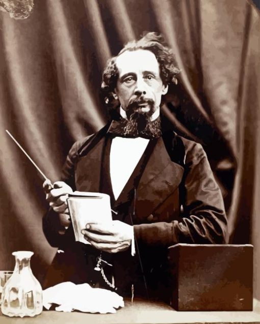 Black And White Charles Dickens Diamond Painting