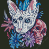 Cat And Skull Diamond Painting