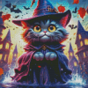 Cute Halloween Cat Diamond Painting