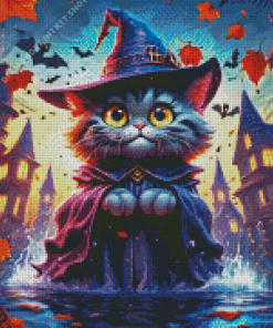 Cute Halloween Cat Diamond Painting