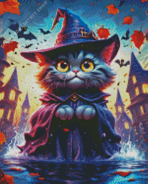 Cute Halloween Cat Diamond Painting