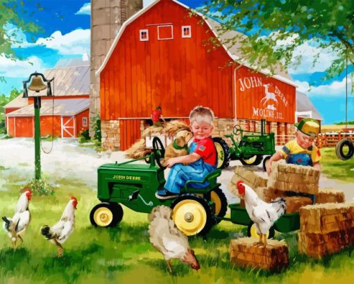 Cute Farmers By Donald Zolan Diamond Painting