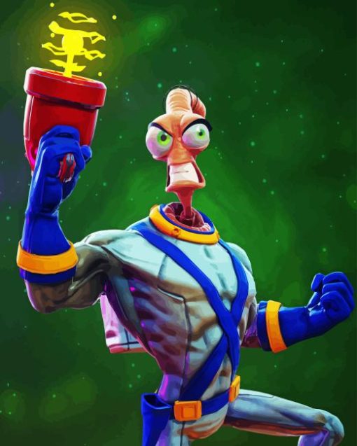 Earthworm Jim Character Diamond Painting