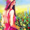 Lady In A Pink Hat Diamond Painting