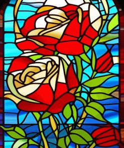Rose With Stained Glass Diamond Painting