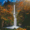 Autumn In Multnomah Falls Diamond Painting