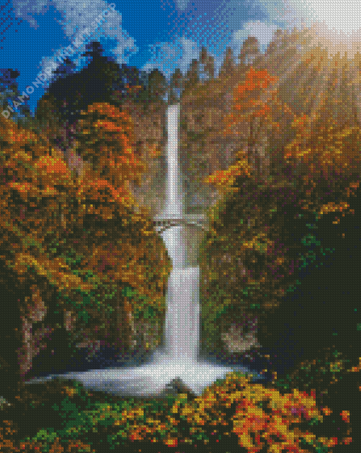 Autumn In Multnomah Falls Diamond Painting