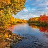 Autumn Forest River Diamond Painting