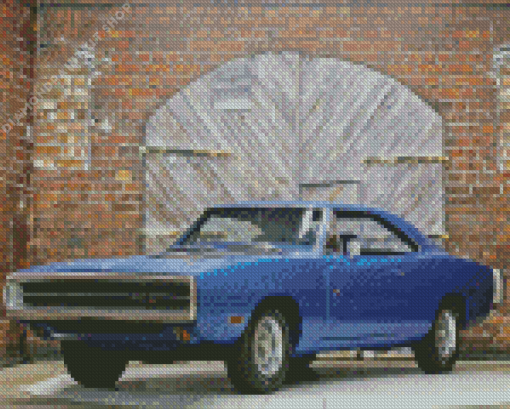 Blue Dodge Charger Diamond Painting