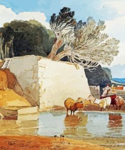 Cattle Watering By Cotman Diamond Painting