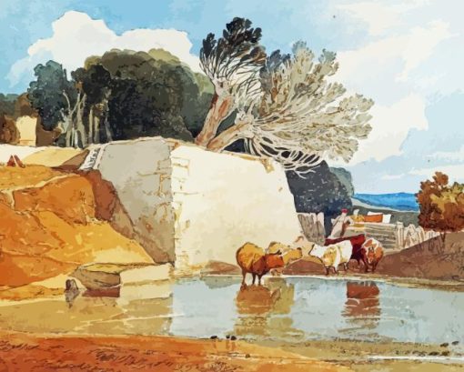 Cattle Watering By Cotman Diamond Painting