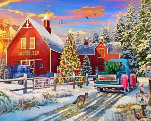 Christmas Farm Diamond Painting