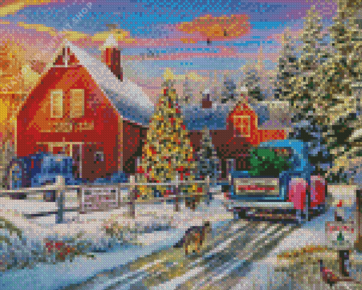 Christmas Farm Diamond Painting