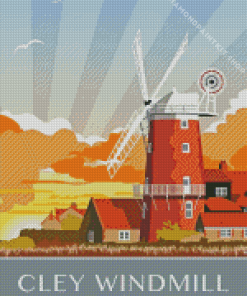 Cley Windmill Poster Diamond Painting