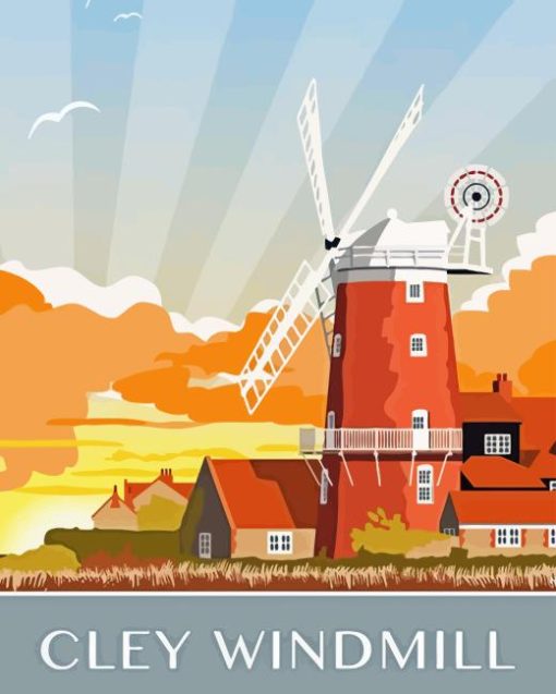 Cley Windmill Poster Diamond Painting