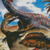 Dilophosaurus Fighting Diamond Painting