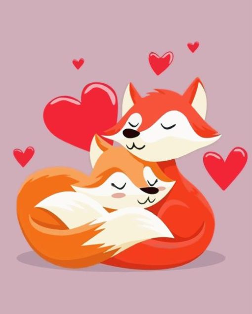 Fox Couple Diamond Painting