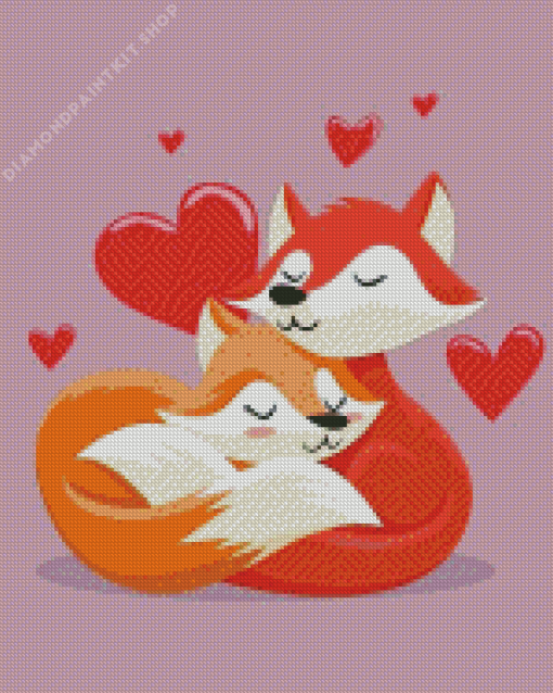 Fox Couple Diamond Painting