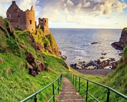 Ireland Dunluce Castle Diamond Painting