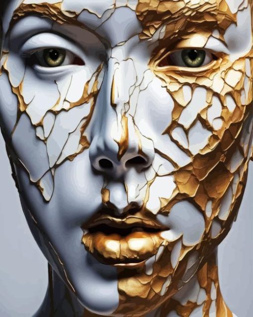 Kintsugi Woman Face Diamond Painting