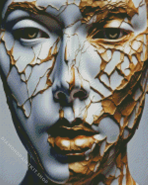 Kintsugi Woman Face Diamond Painting