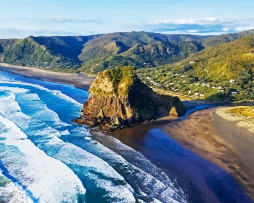 New Zealand Piha Sea Diamond Painting