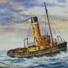 Old Tugboat Diamond Painting