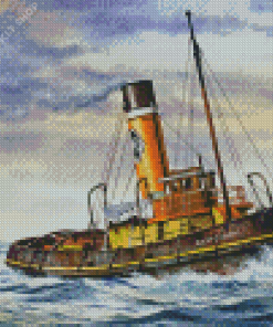 Old Tugboat Diamond Painting