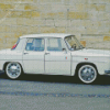 Renault 8 White Car Diamond Painting