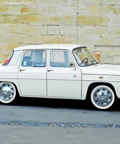 Renault 8 White Car Diamond Painting