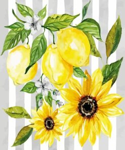 Sunflowers And Lemons Diamond Painting