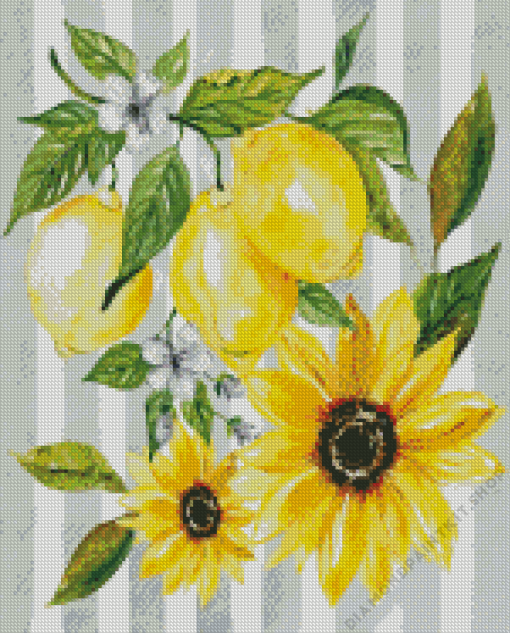 Sunflowers And Lemons Diamond Painting