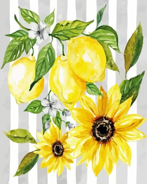 Sunflowers And Lemons Diamond Painting