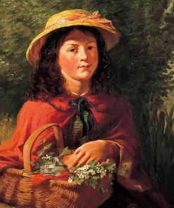 Young Girl With Basket Of Flowers Diamond Painting