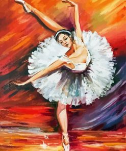 Abstract Ballerina In White Dress Diamond Painting