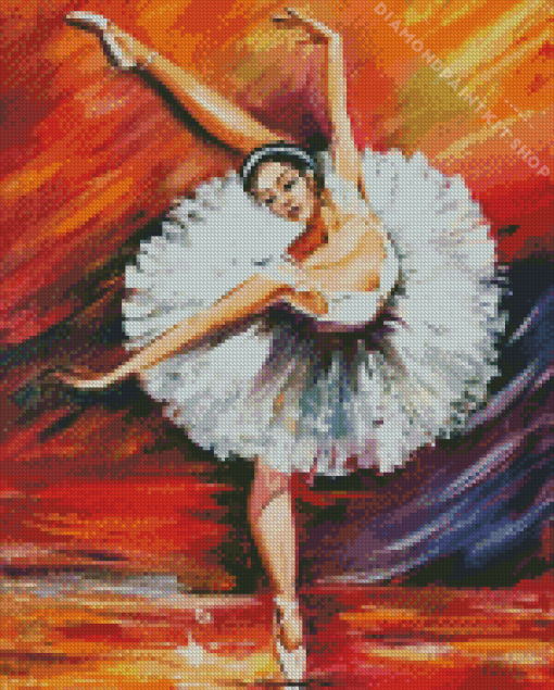 Abstract Ballerina In White Dress Diamond Painting