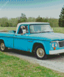 Cyan Vintage Trucks Diamond Painting