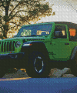 Green Jeep Diamond Painting