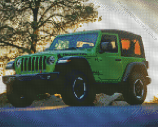 Green Jeep Diamond Painting