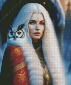 Young Lady With Owl Diamond Painting