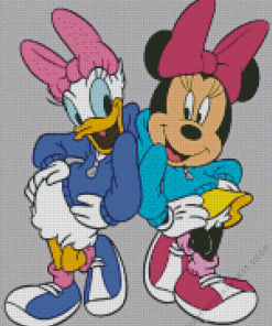 Minnie Mouse And Daisy Duck Art Diamond Painting